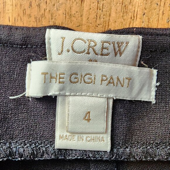 J. Crew Gigi Pants With Faux Leather Tuxedo Stripe Size 4 - Picture 5 of 10